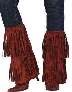 Brune Leggvarmere med Frynser