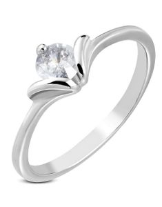 Victorian Love - Sølvfarget Stålring Fattet med Sten