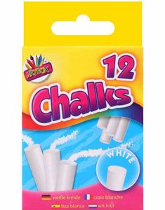 12 Stk Hvite Kritt 
