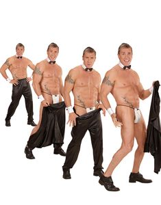 Svart Stripper Kostymebukse Til Mann