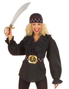 Svart Pirat Kostyme Bluse
