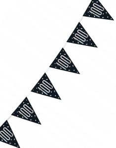 100-års Feiring Svart Holografisk Banner - 274 cm