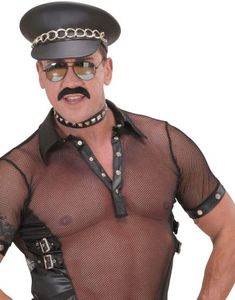 Skinnimitert Svart Hatt med Lenke