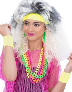 80s Svettebånd Neongul - 3 Deler