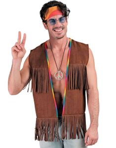 Frynsete Hippie Kostymevest til Herre