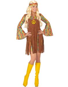 Flower Power Babe - Hippiekostyme til Dame