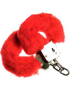 Håndjern med Rødt Plysjtrekk