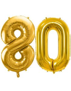 80 år ballonger - 86 cm gull