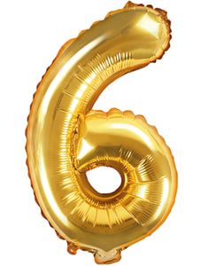 Tallet 6 - Gullfarget 35 cm Folieballong