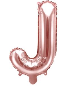 Bokstaven J - Rosegullfarget 35 cm Folieballong