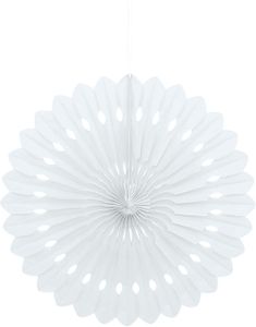 Hvit Dekorvifte av Silkepapir 40 cm