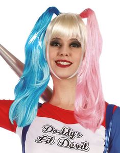 Blond Suicide Squad Inspirert Harley Quinn Parykk 