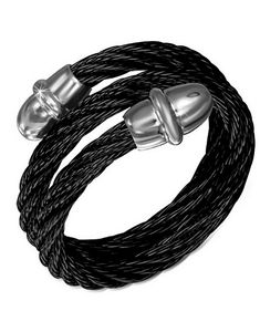 Boston - Svart Ring i Tvinnet Stål