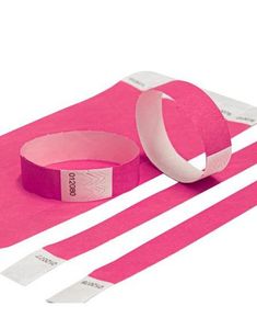 100 stk Nummererte Tyvek Festivalarmbånd / Entrearmbånd - Rosa
