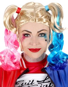 Harley Quinn Inspirert Parykk med Hestehaler