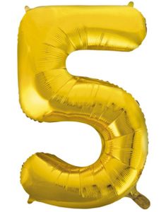 Tallet 5 - Gullfarget JUMBO Folieballong 86 cm