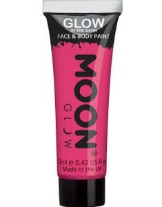 Rosa Glow in the Dark Ansikt- og Kroppsmaling 12 ml