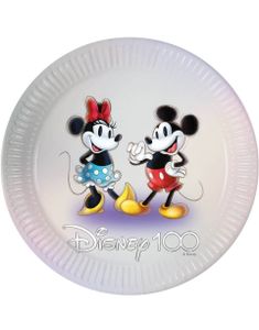 8 stk Lisensiert Mickey & Minnie Papptallerkener – 23 cm