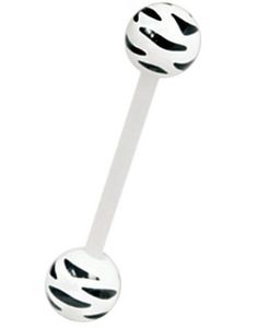 Sebramønster - Hvit & Sort Tungepiercing