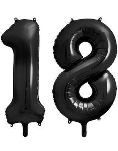 18 år ballonger - 35 cm svart