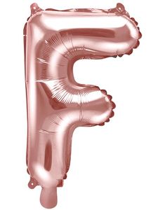 Bokstaven F - Rosegullfarget 35 cm Folieballong