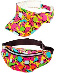 80s Funky Fashion - Sett med Rumpetaske og Skyggelue