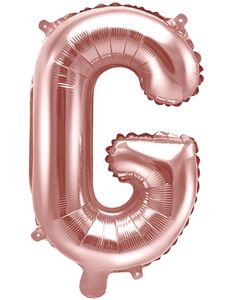 Bokstaven G - Rosegullfarget 35 cm Folieballong