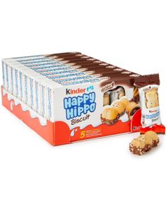 10 stk 5 pakninger Kinder Happy Hippo Cocoa Kjeks - Hel eske 1,03 kg