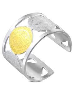 St. Benedict - Cuff Ring i Kirurgisk Stål