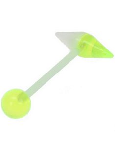 Spike Pill  - Grønn og Hvit Tungepiercing