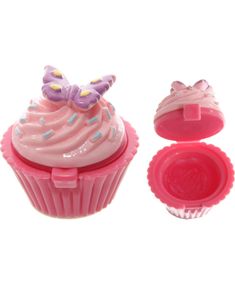 Rosa Muffinsformet Lipgloss med Jordbær Smak