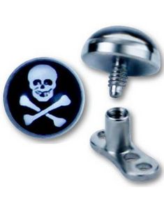 Skull - Svart og Hvit Dermal Anchor Kule