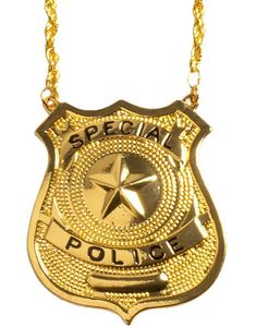 Special Police - Gullfarget Politi Kostyme-Smykke