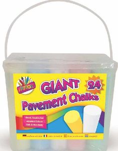 24 stk Store Kritt i Forskjellige Farger - Gatekritt i Stor Bøtte