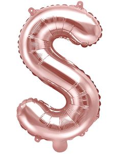 Bokstaven S - Rosegullfarget 35 cm Folieballong