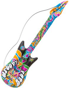 Oppblåsbar Hippiemønstret El-Gitar - 105 cm