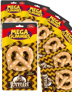10 stk Mega Gummies German Pretzel - Vingummi Saltkringle med Colasmak - Hel Eske 1,2 kg