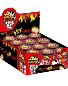 12 stk Brain Burnerz - Sterke Sukkertøy med Fruktsmaker - Hel Eske 576 gram