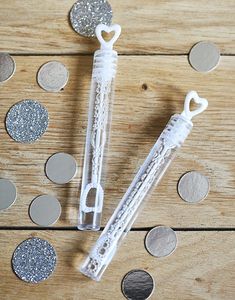 48 stk Hvite Hjerte Såpebobler - Vintage Journey