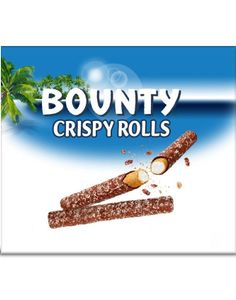 5 Pack Bounty Crispy Rolls - Sjokolade Kjeksstenger med Kokosnøttkrem 117 gram