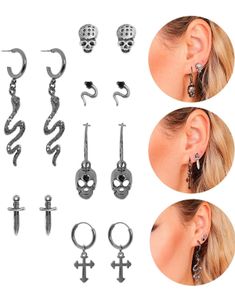 6 par Gotiske Øredobber