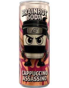 Brainrot Soda - Cappuccino Assassino - Sukkerfri Brus med Bringebær og Sukkerspinnsmak 250 ml