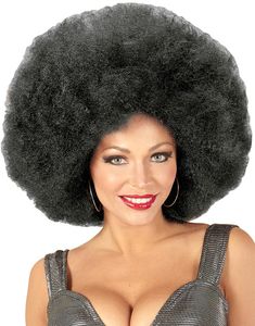 Overdimensjonert Svart Afroparykk