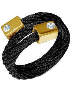 Venezia - Svart Ring i Tvinnet Stål