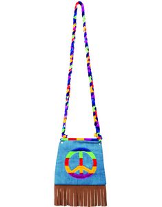 Hippieveske med Frynser, Fredstegn og Skulderrem