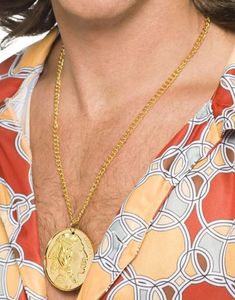 Gullfarget Metall Medaljong på Kjede