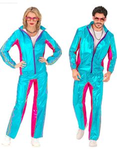 Skinnende Neon Blå 80 Talls UV Glow Grilldress til Voksen