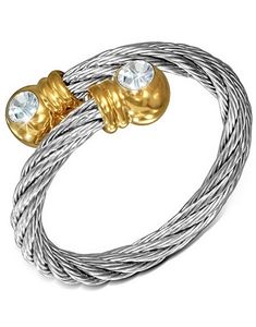 Shanghai - Sølvfarget Ring i Tvinnet Stål