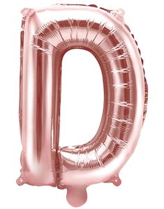 Bokstaven D - Rosegullfarget 35 cm Folieballong