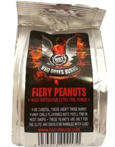 Who Dares Burns! Naga Chilli Peanøtter 80 gram (Kjempesterke)